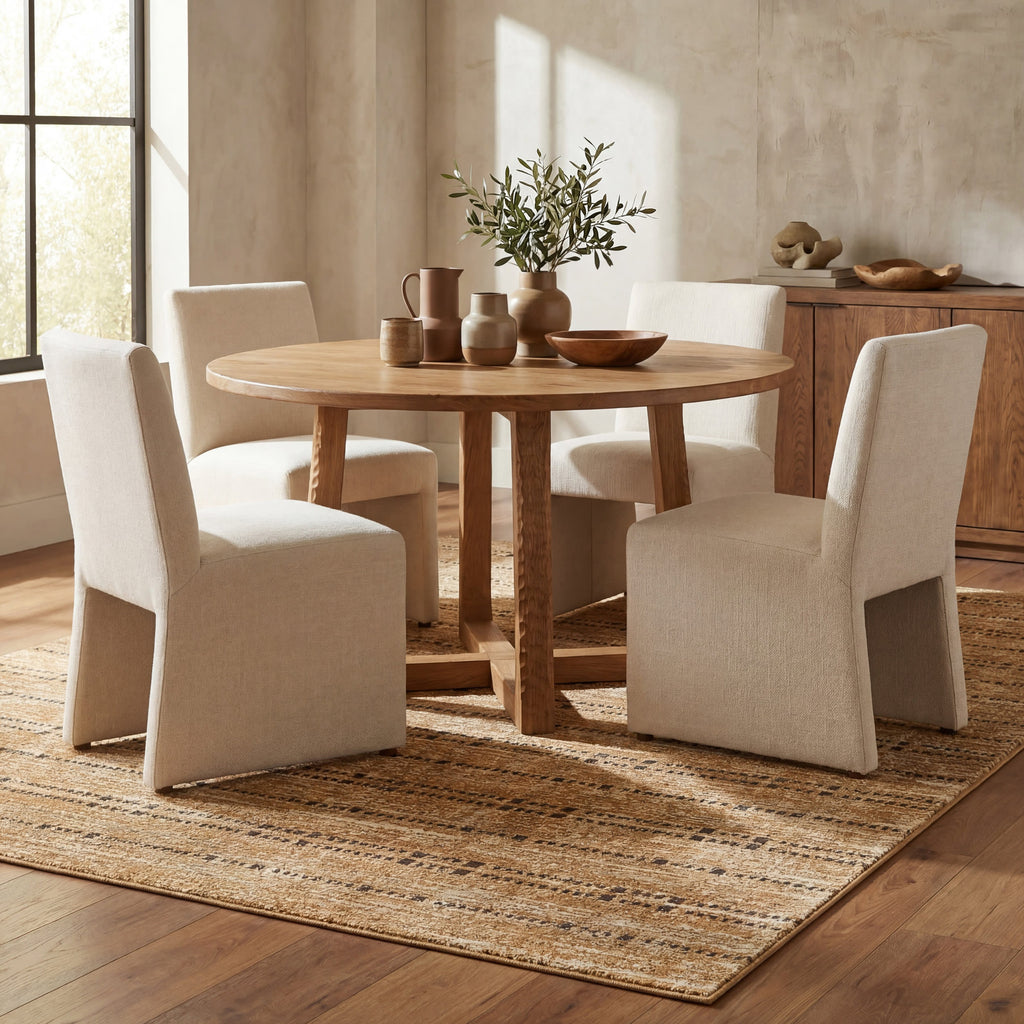 Tracewire Bohemian Striped Rug | Tan