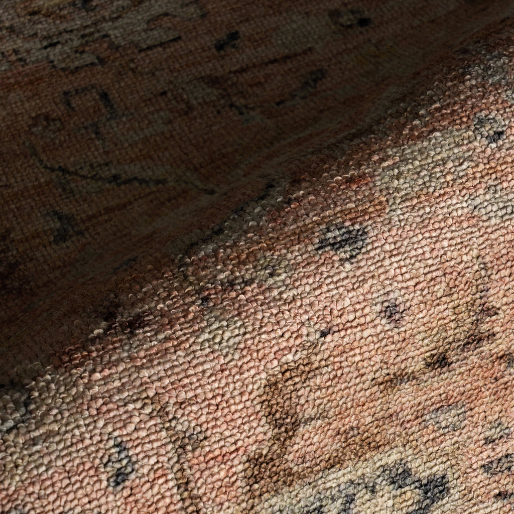 Mirelda Traditional Bordered Washable Rug | Peach