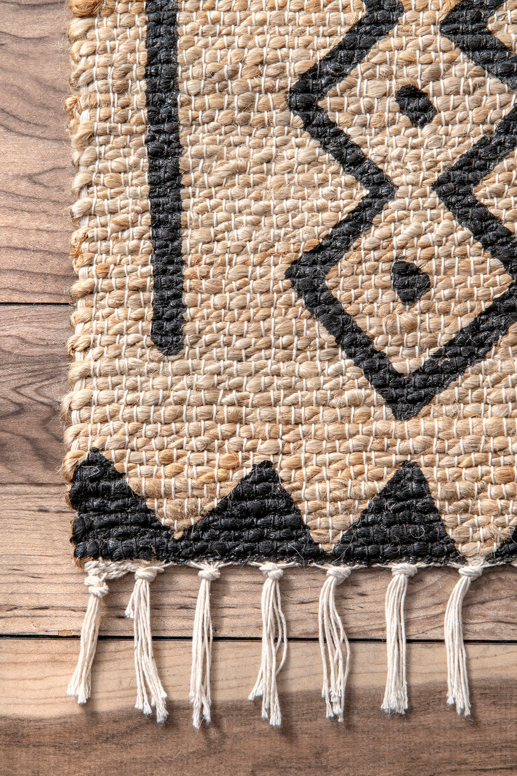 Jute-Blend Tasseled Rug | Natural