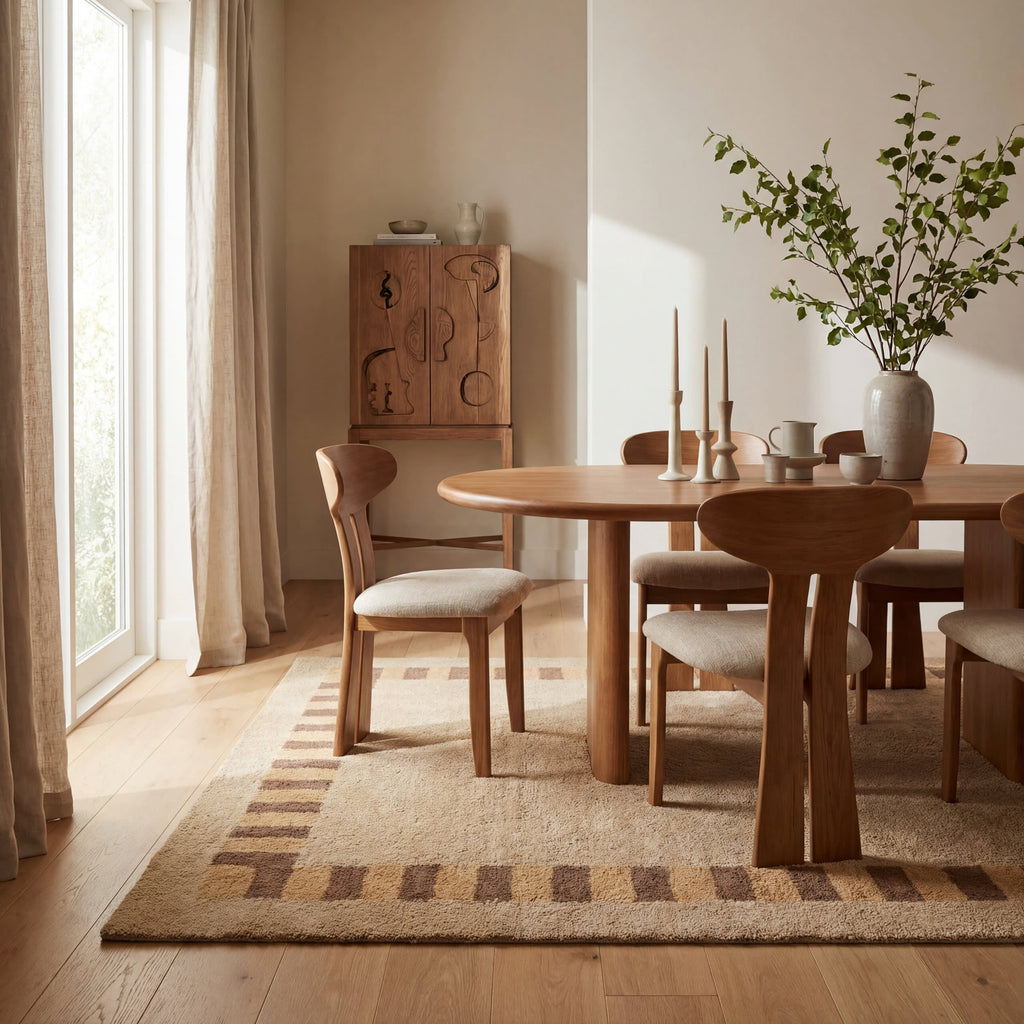 Sabrine Bordered Rug | Tan