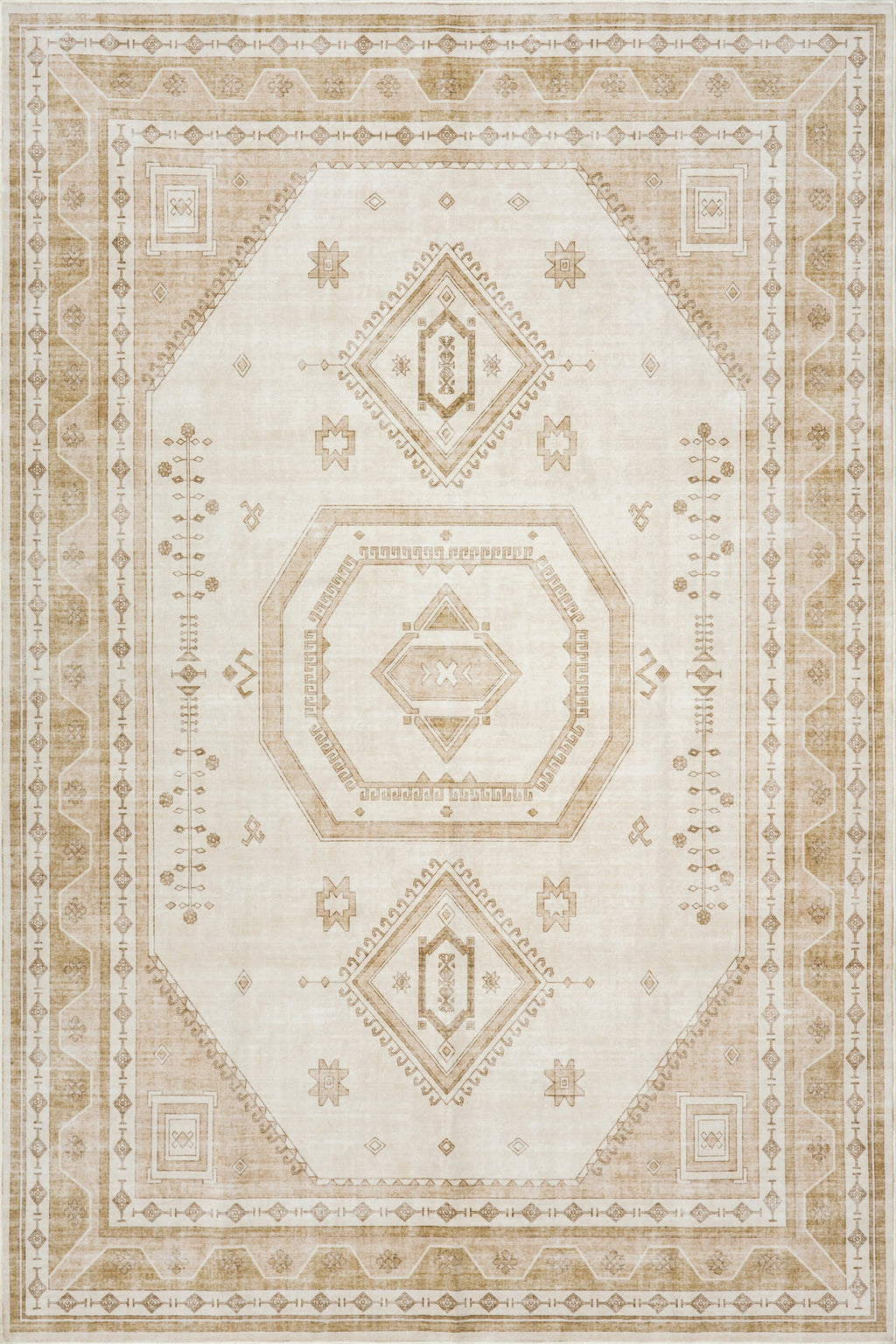 Hanice Oriental and Persian Washable Rug | Natural