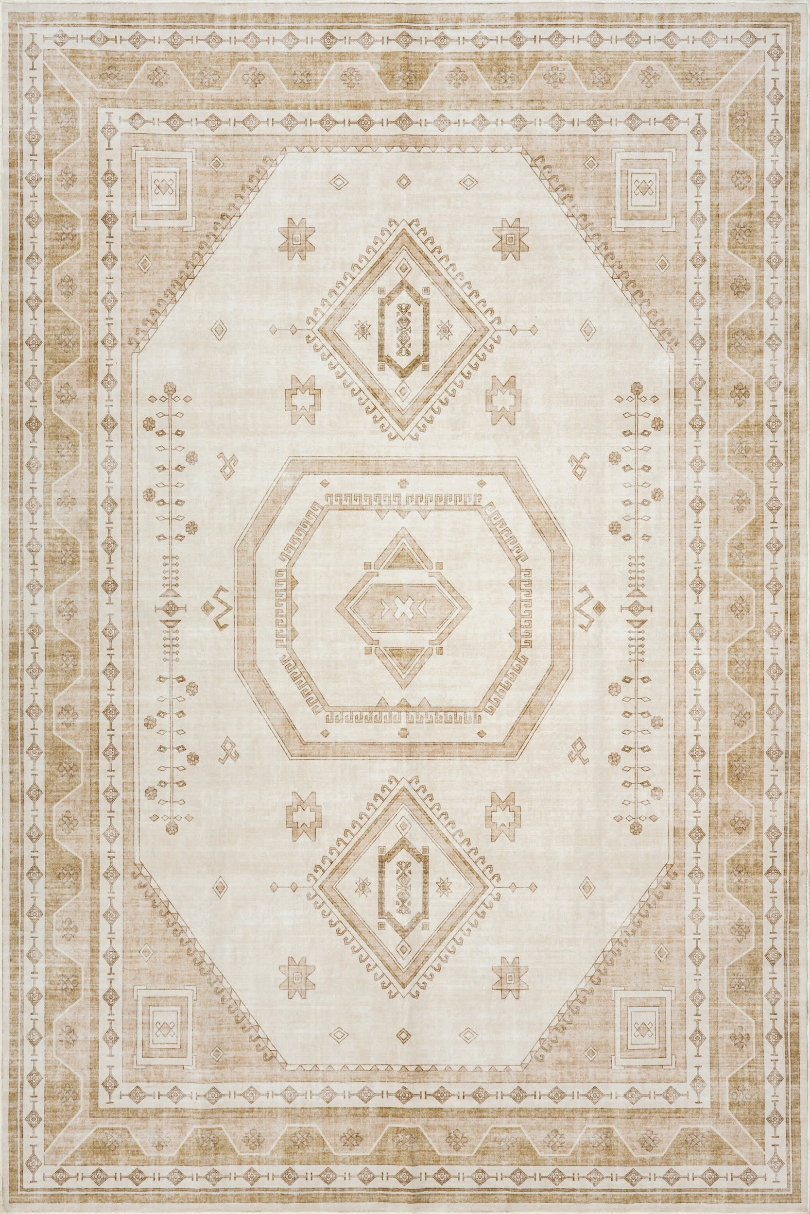 Hanice Oriental and Persian Washable Rug | Natural