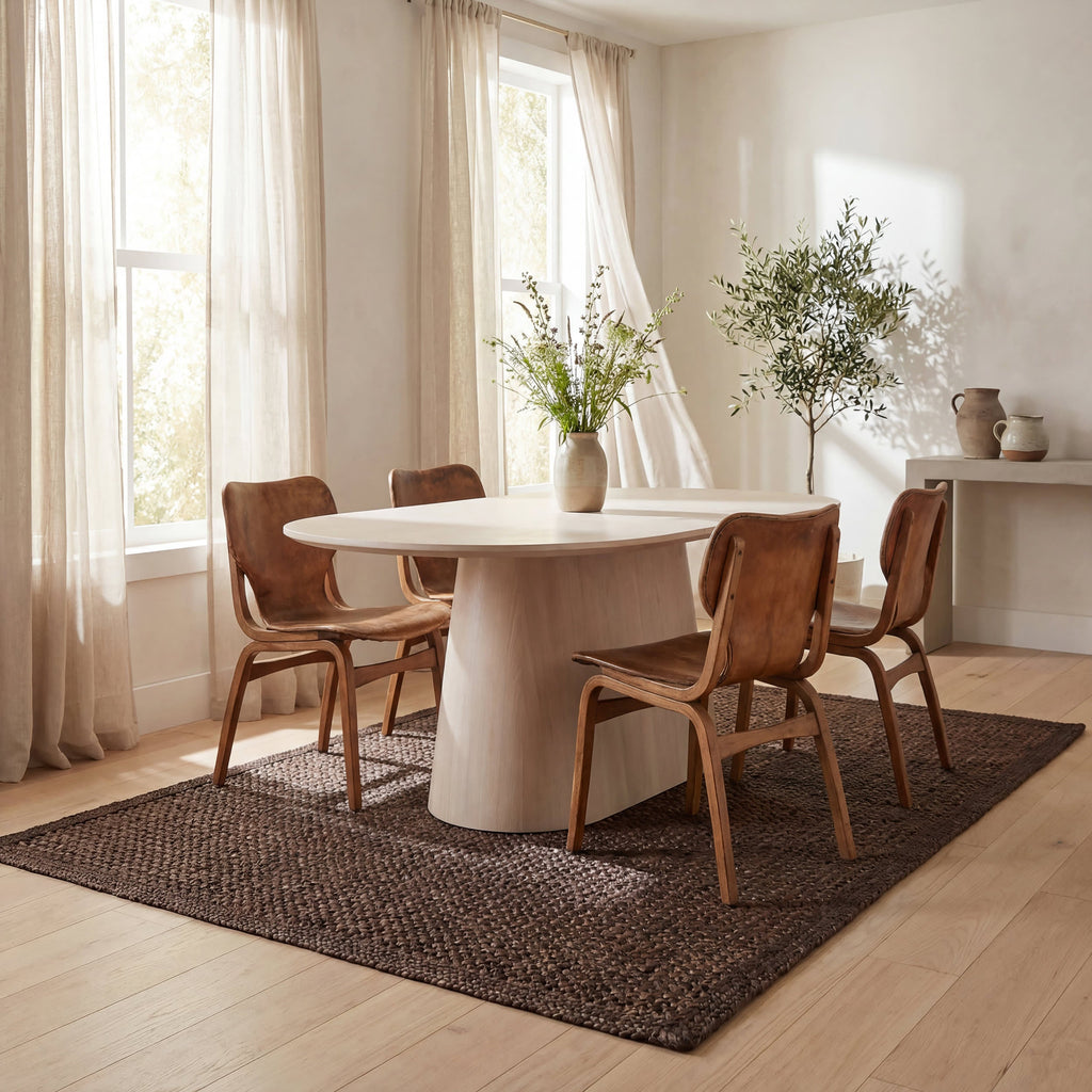 Thale Textured Handmade Jute Rug | Chocolate Brown