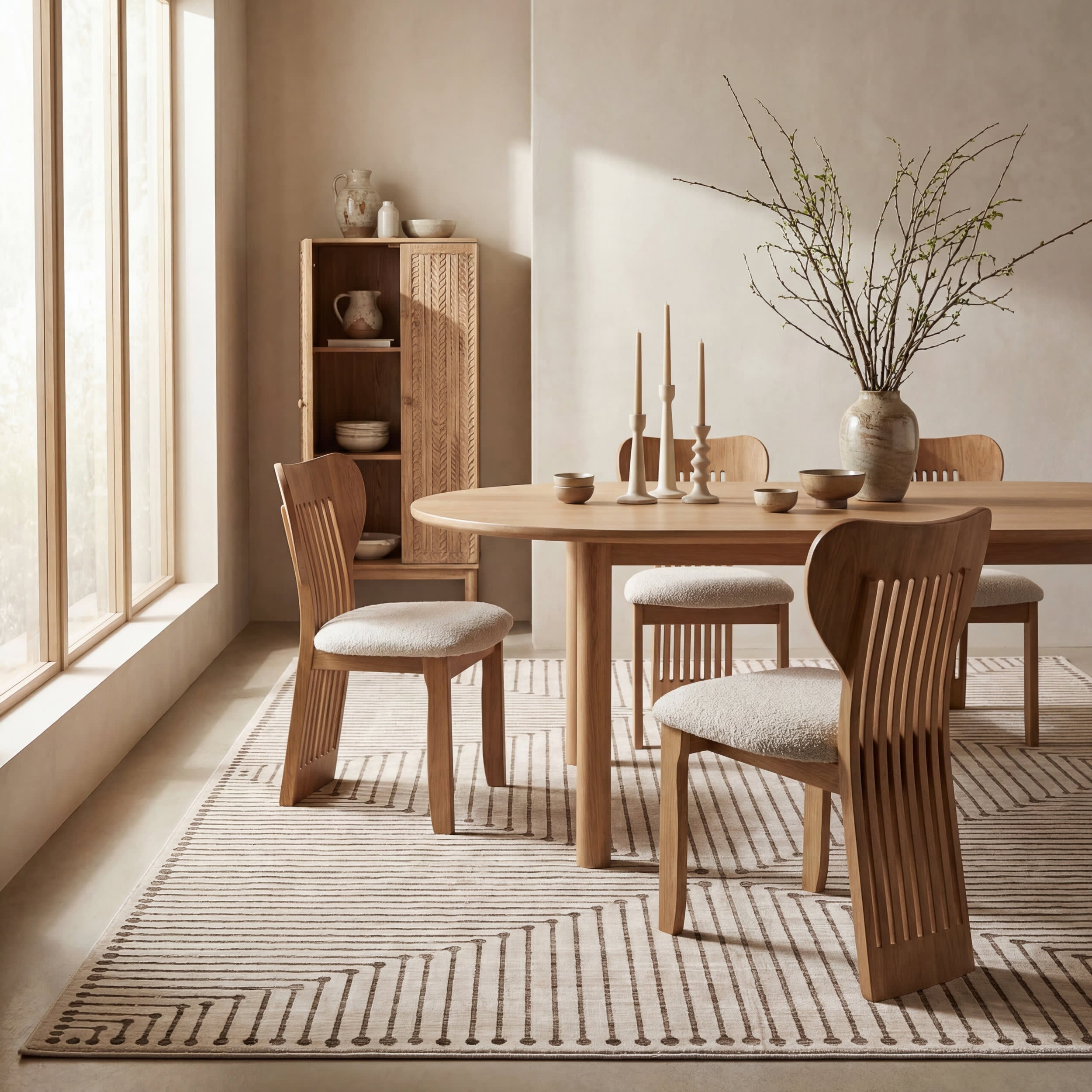 Revelyn Geometric Washable Rug | Brown