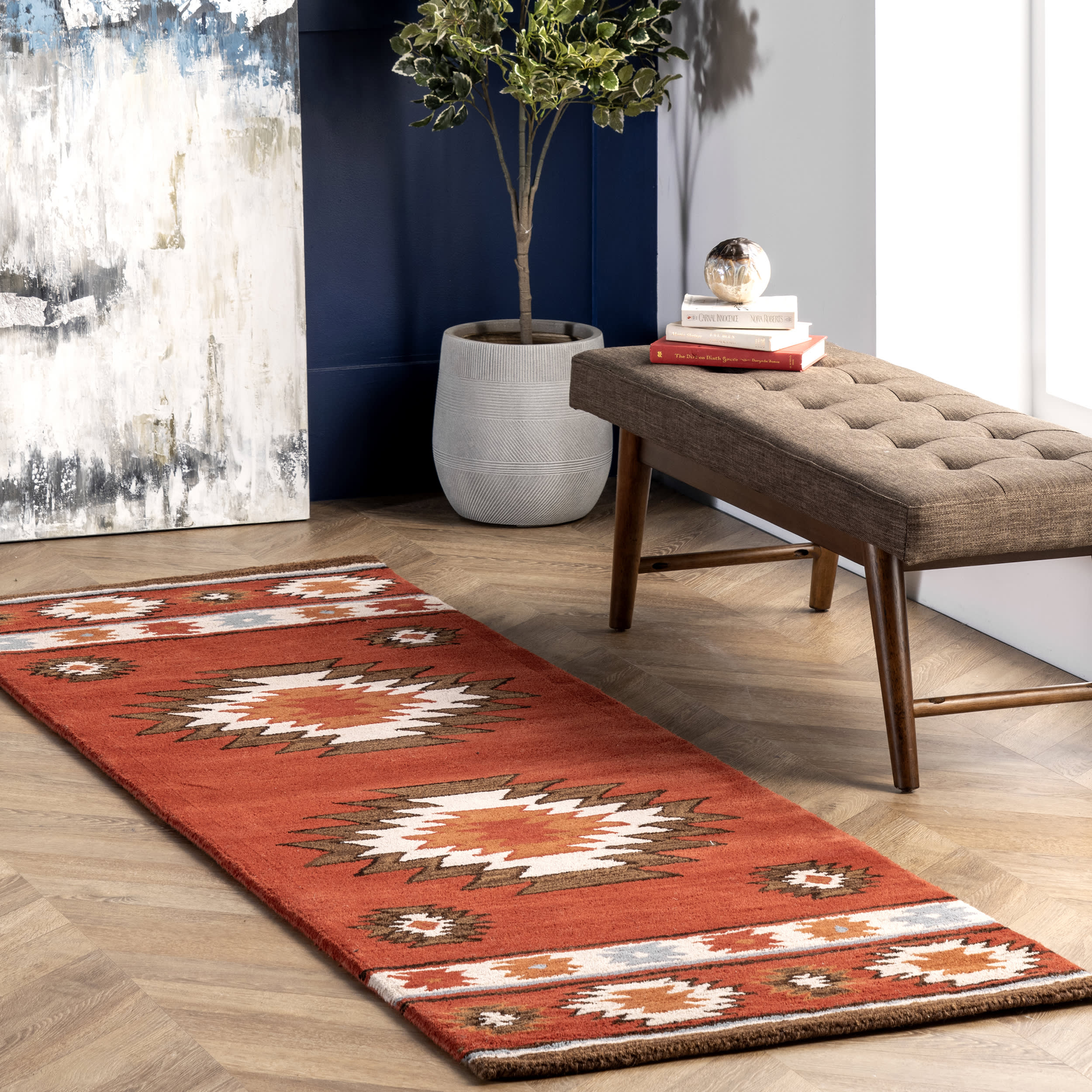 Southwestern Rug | Wine Secondary image