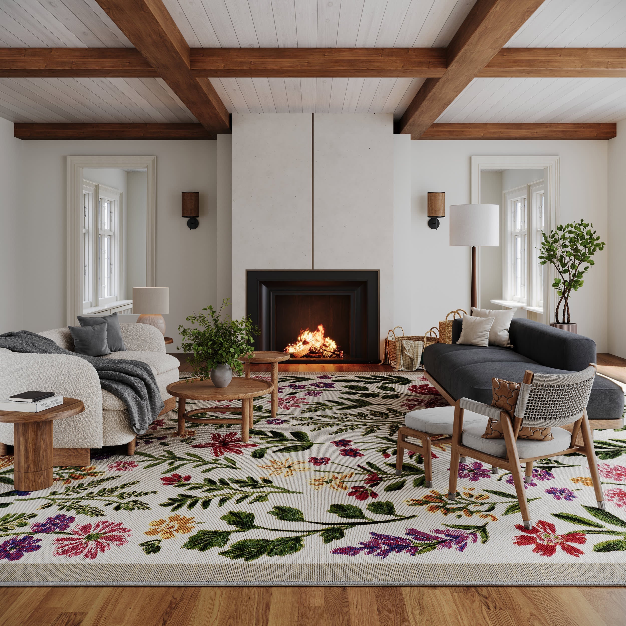 Duskan Floral Indoor/Outdoor Rug | Multicolor Main image
