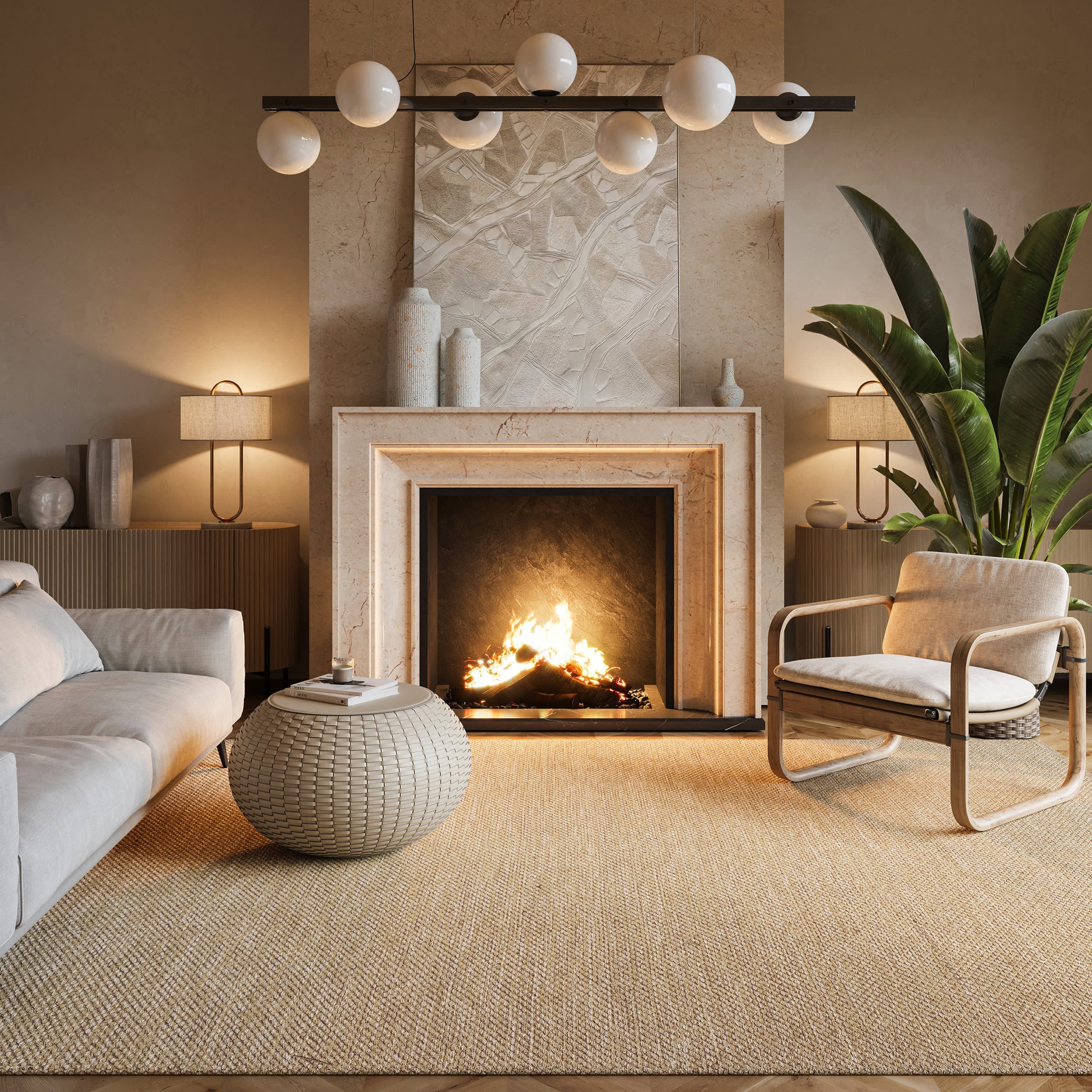 Cotton Solid Flatweave Rug | Tan