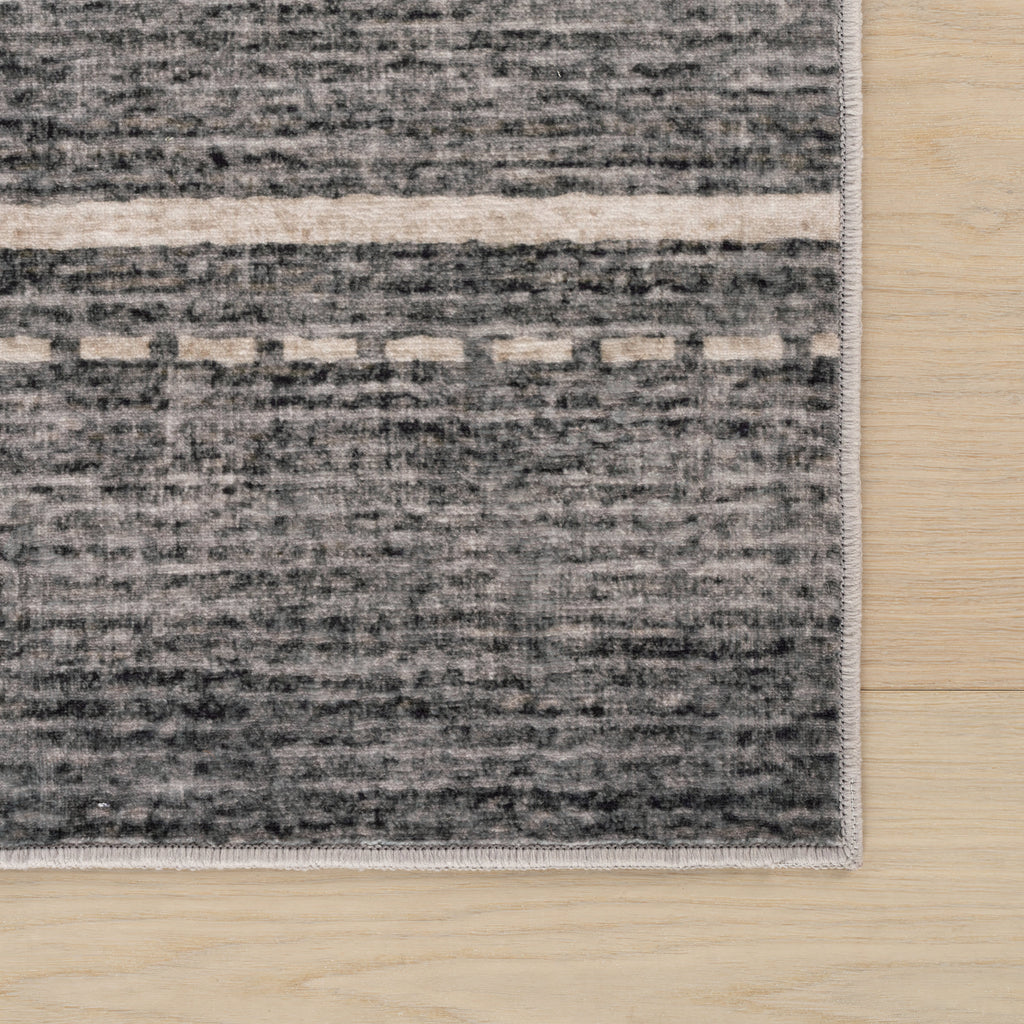 Noryn Abstract Washable Rug | Grey