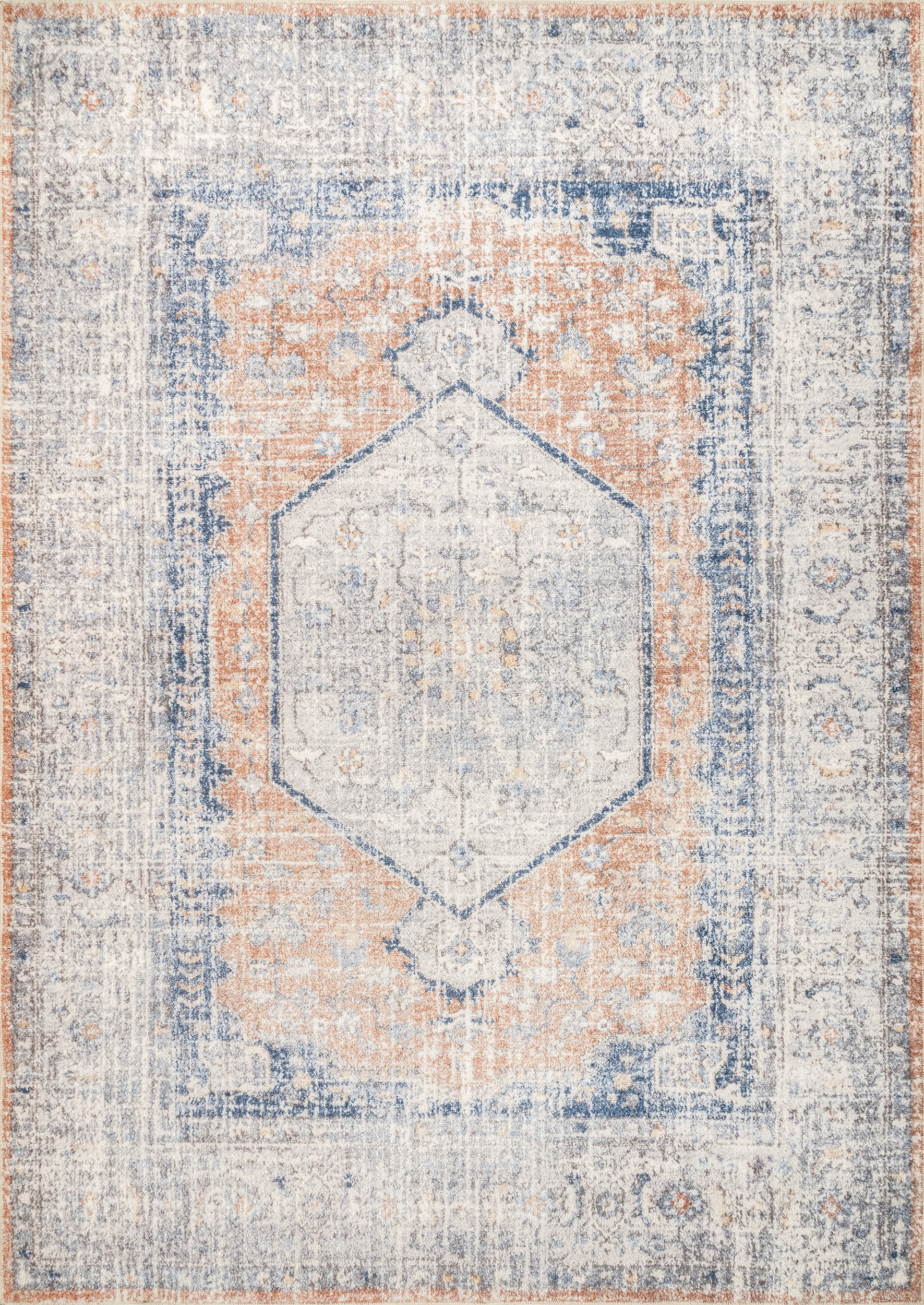 Vintage Medallion Washable Rug | Peach Main image