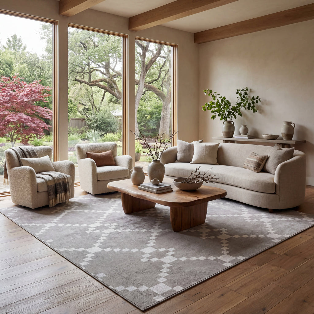 Juni Southwestern Geometric Washable Rug | Taupe