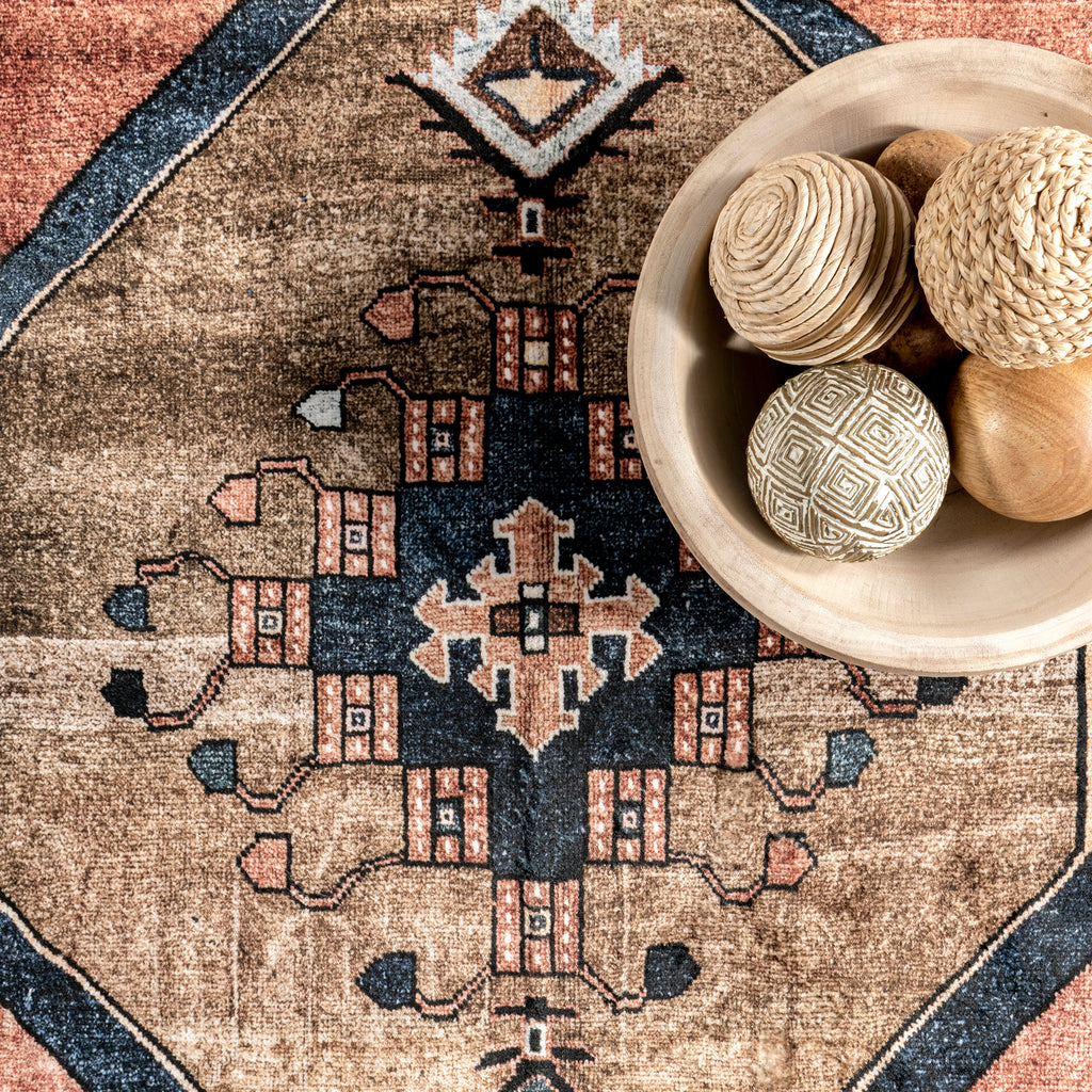 Katana Collage Washable Rug | Rust