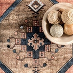 Katana Collage Washable Rug | Rust