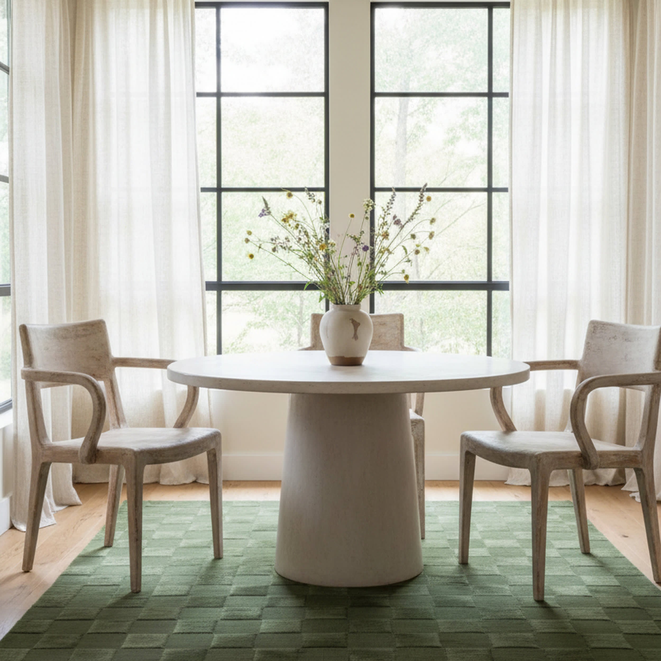 Cape May Plush Textured Washable Rug | Green