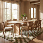 Calina Modern Checkered Indoor Wool Rug | Green