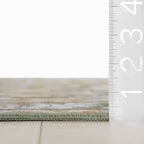 Mauri Bordered Floral and Paisley Washable Rug | Green
