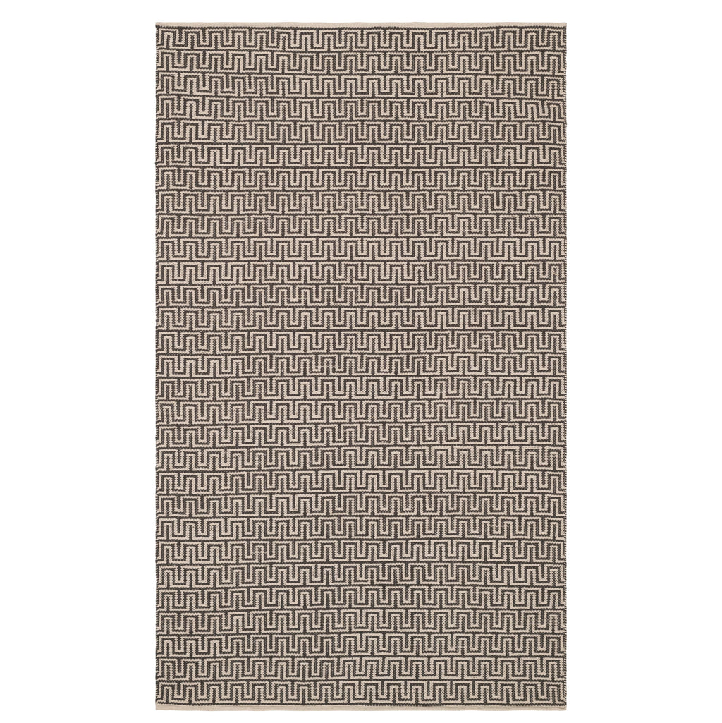 Zipper Handwoven Cotton Rug | Grey/Ivory