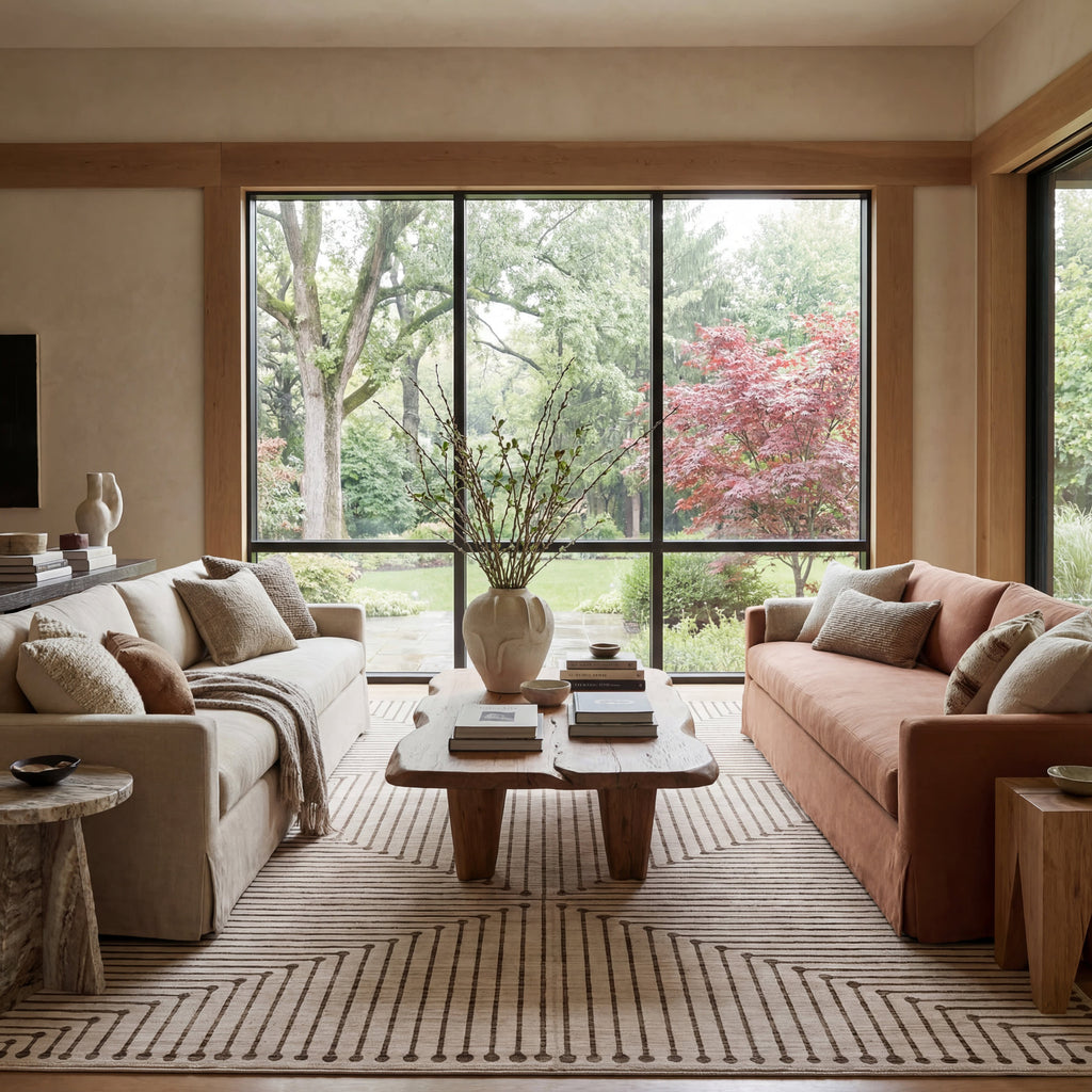 Revelyn Geometric Washable Rug | Brown