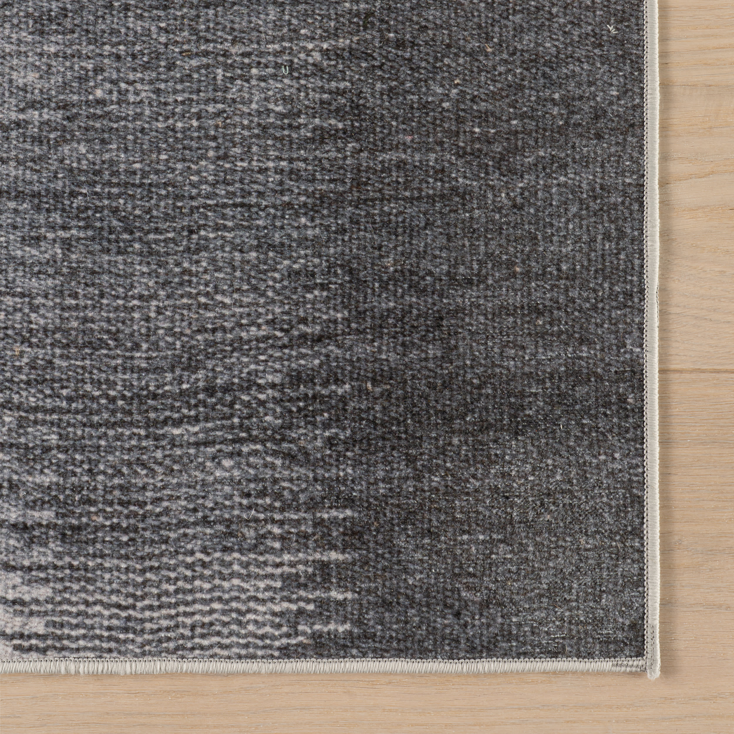Ronan Ikat Machine Washable Rug | Charcoal