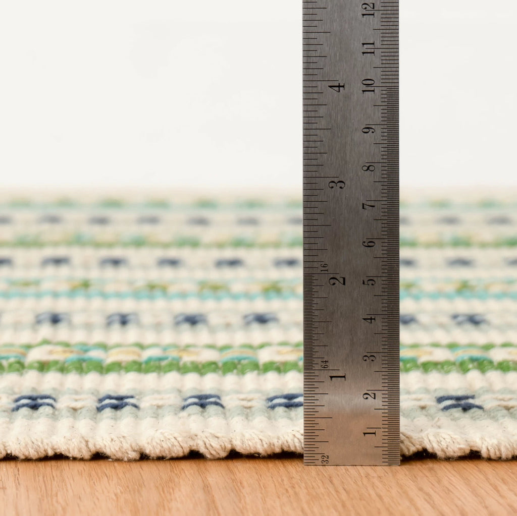 Long Slade Handwoven Cotton Rug | Teal