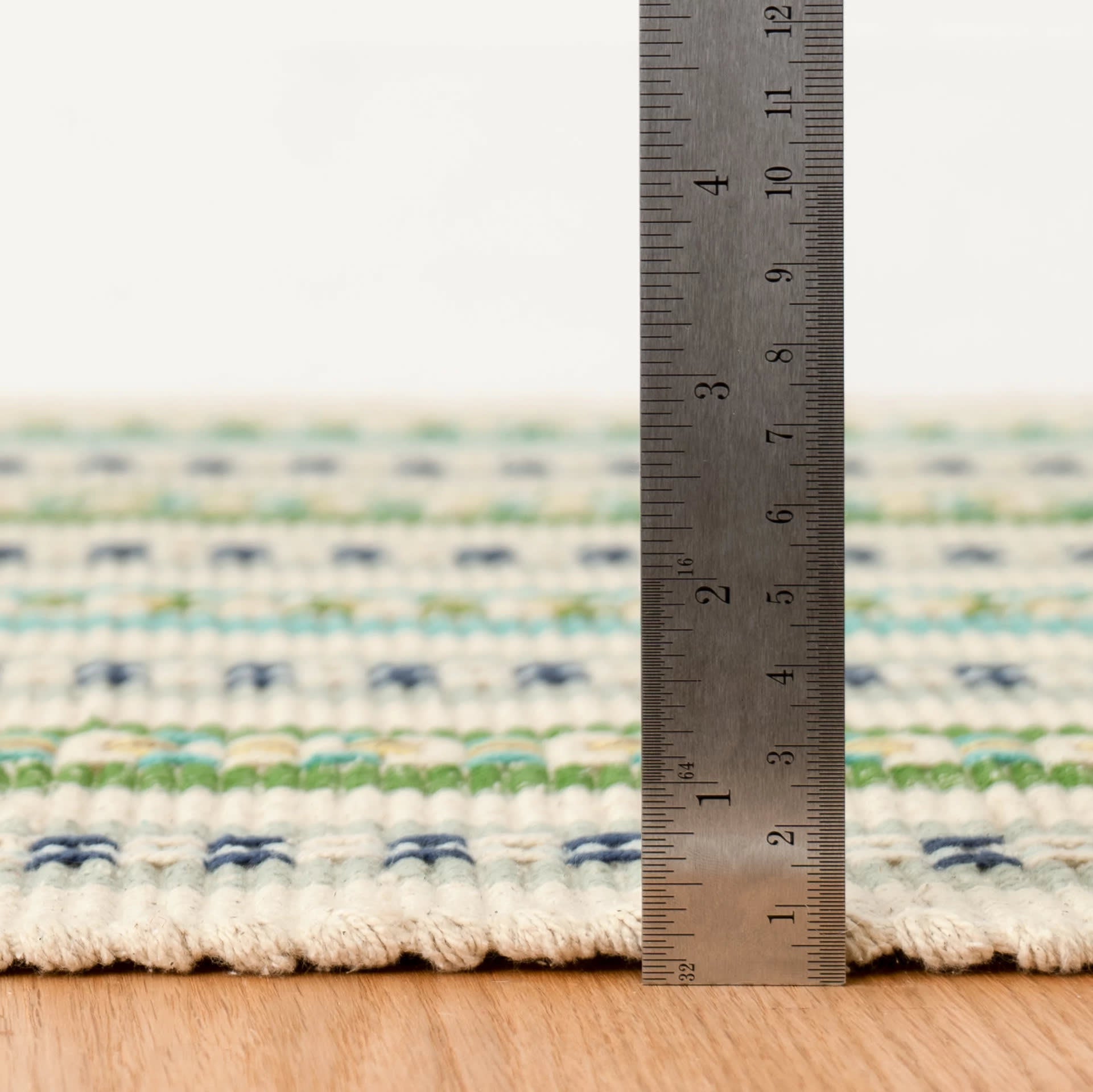 Long Slade Handwoven Cotton Rug | Teal