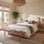 Kahina Abstract Bohemian Hand Tufted Wool Rug | Beige