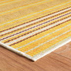 Sunflower Ticking Machine Washable Rug | Yellow
