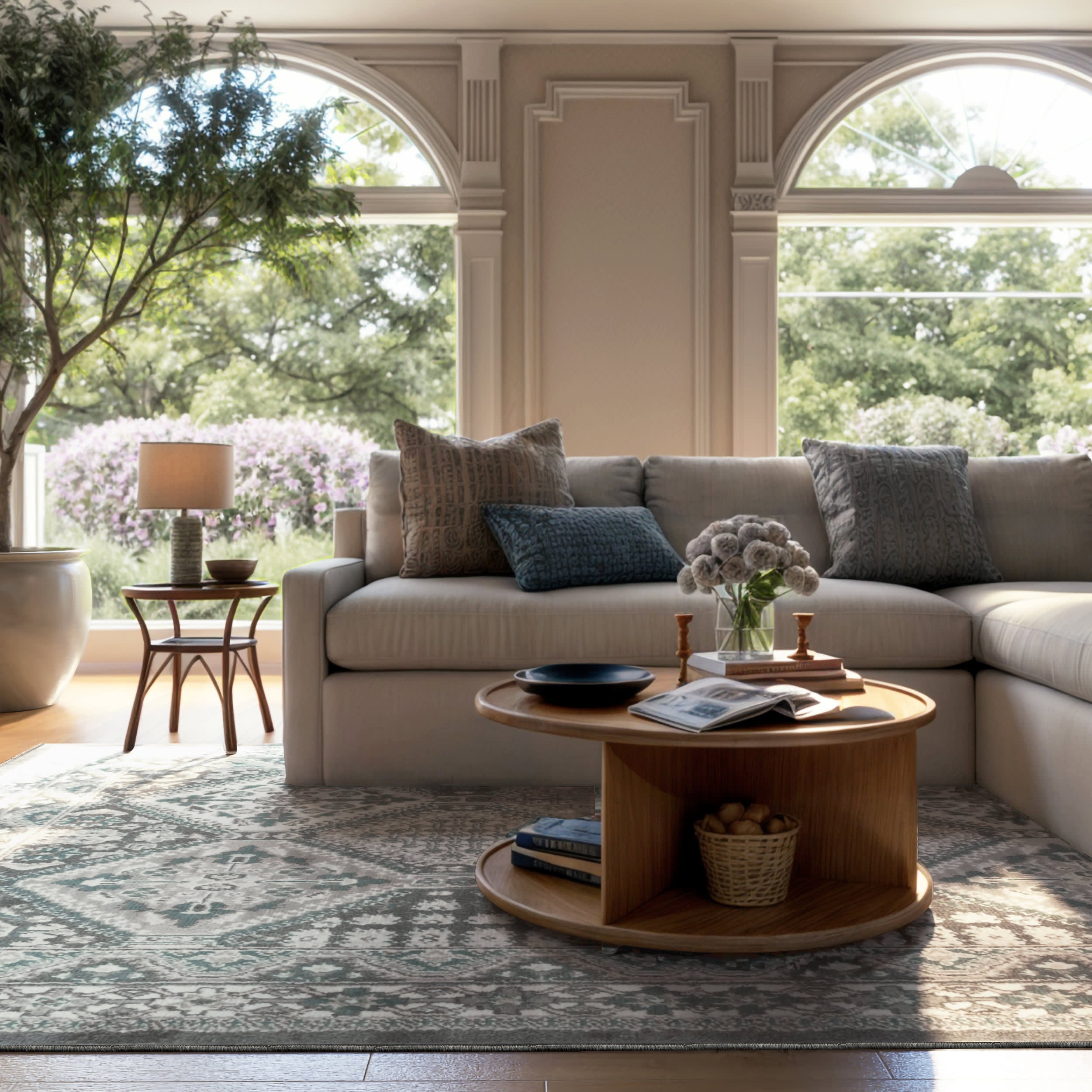 Melange Tiles Rug | Charcoal Secondary image