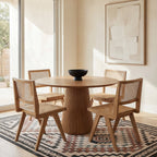 Violeta Timeless Medallion Spill Proof Washable Rug | Beige