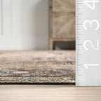 Zella Washable Vintage Rug | Light Brown