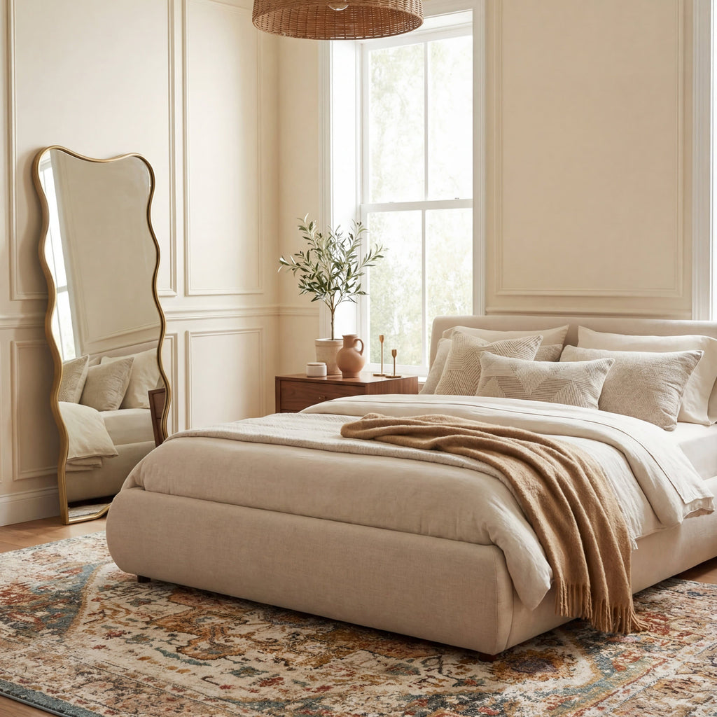 Fading Herati Medallion Rug | Beige