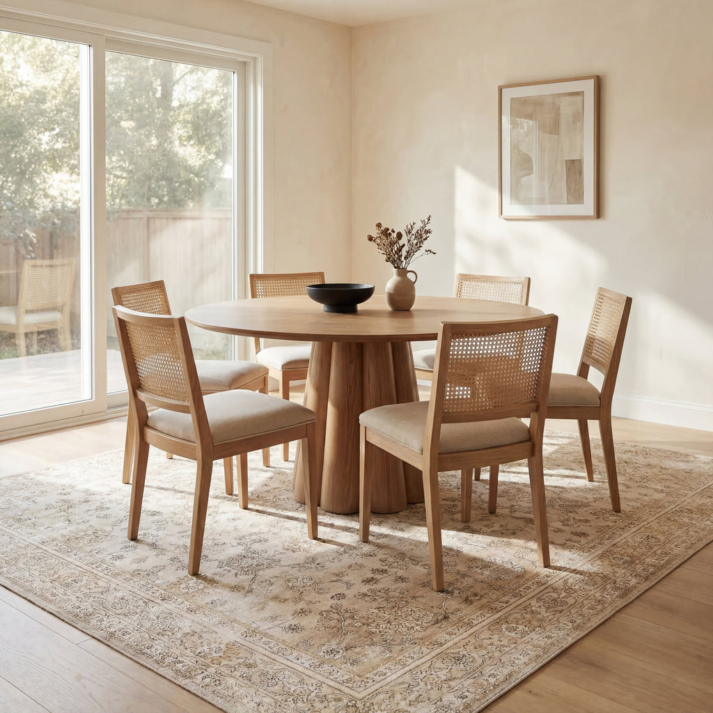 Meena Fading Garden Spill Proof Washable Rug | Beige