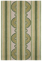 Button Hand Micro Hooked Wool Rug | Olive