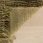 Varnu Textured Handmade Jute Rug | Green