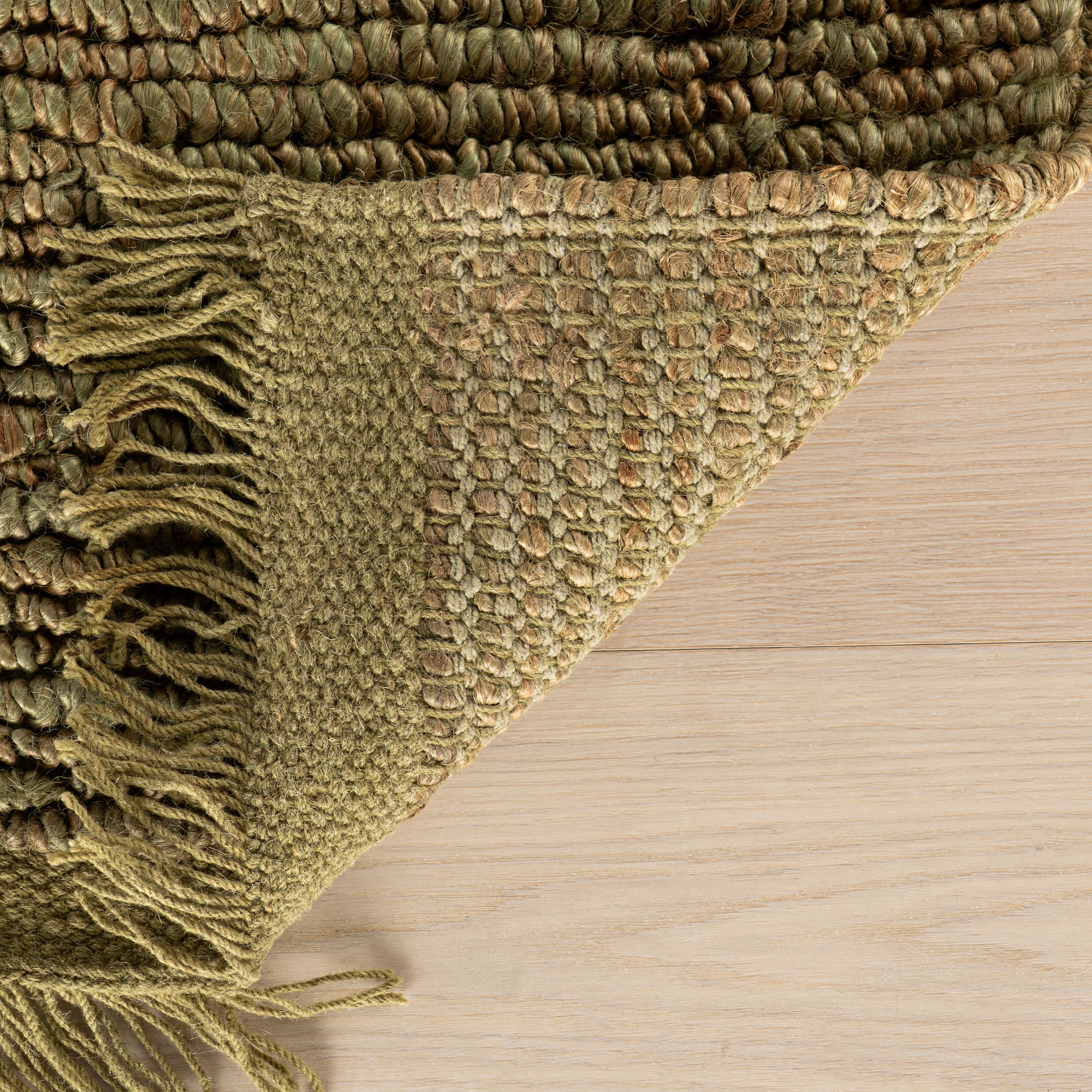Varnu Textured Handmade Jute Rug | Green