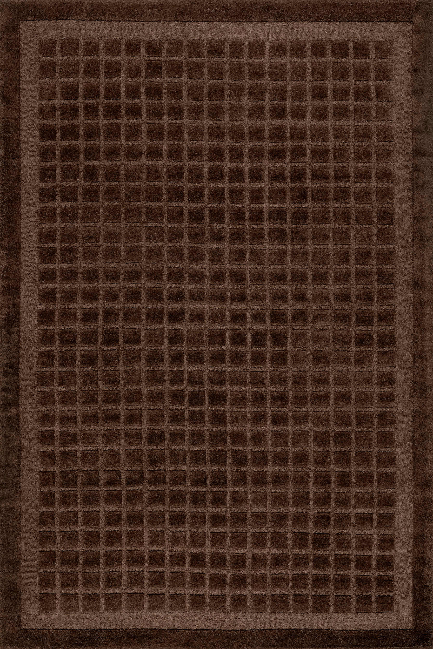 Fritz Checked Wool Rug | Brown Main image