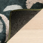 Fayna Floral Washable Rug | Green