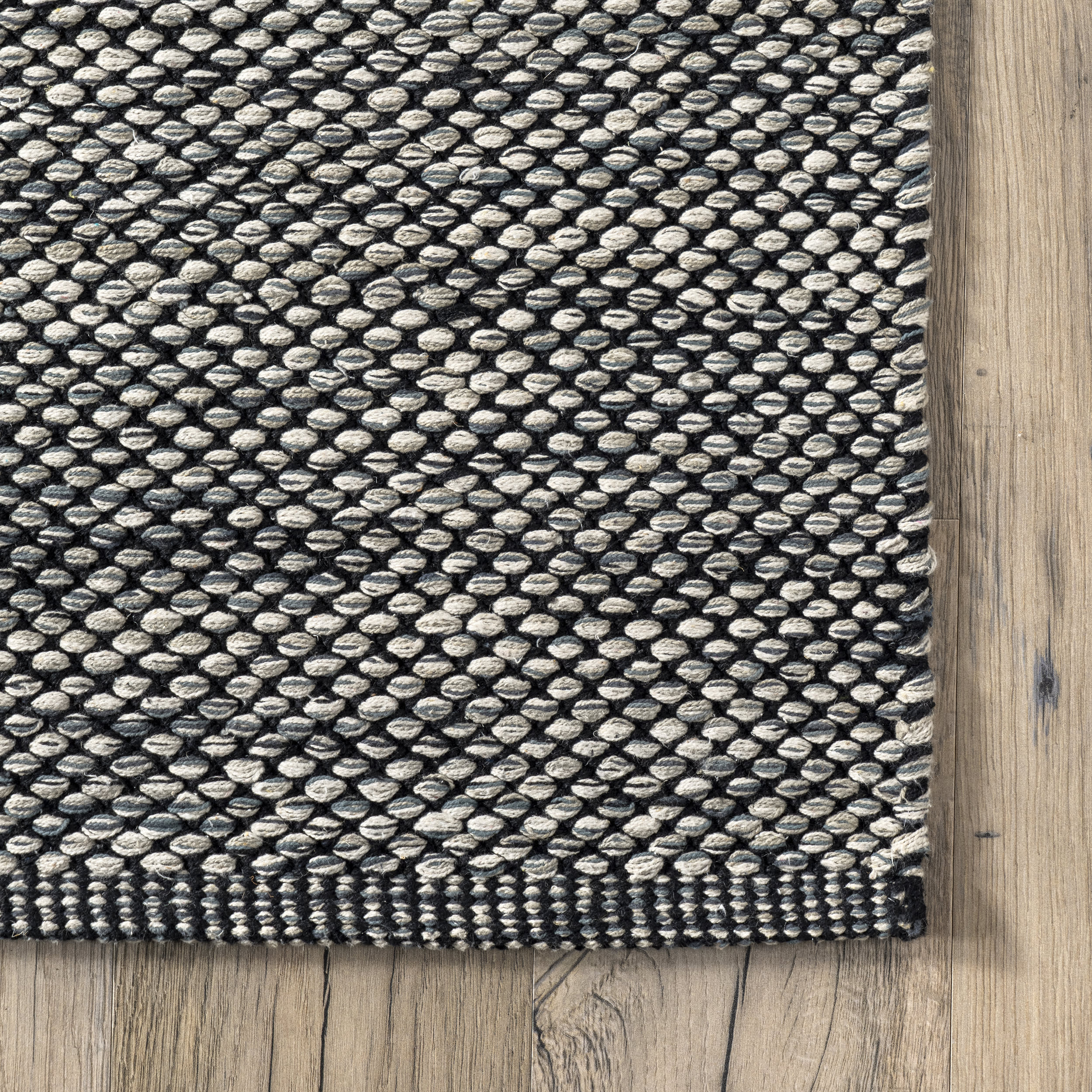 Cotton Solid Flatweave Rug | Grey