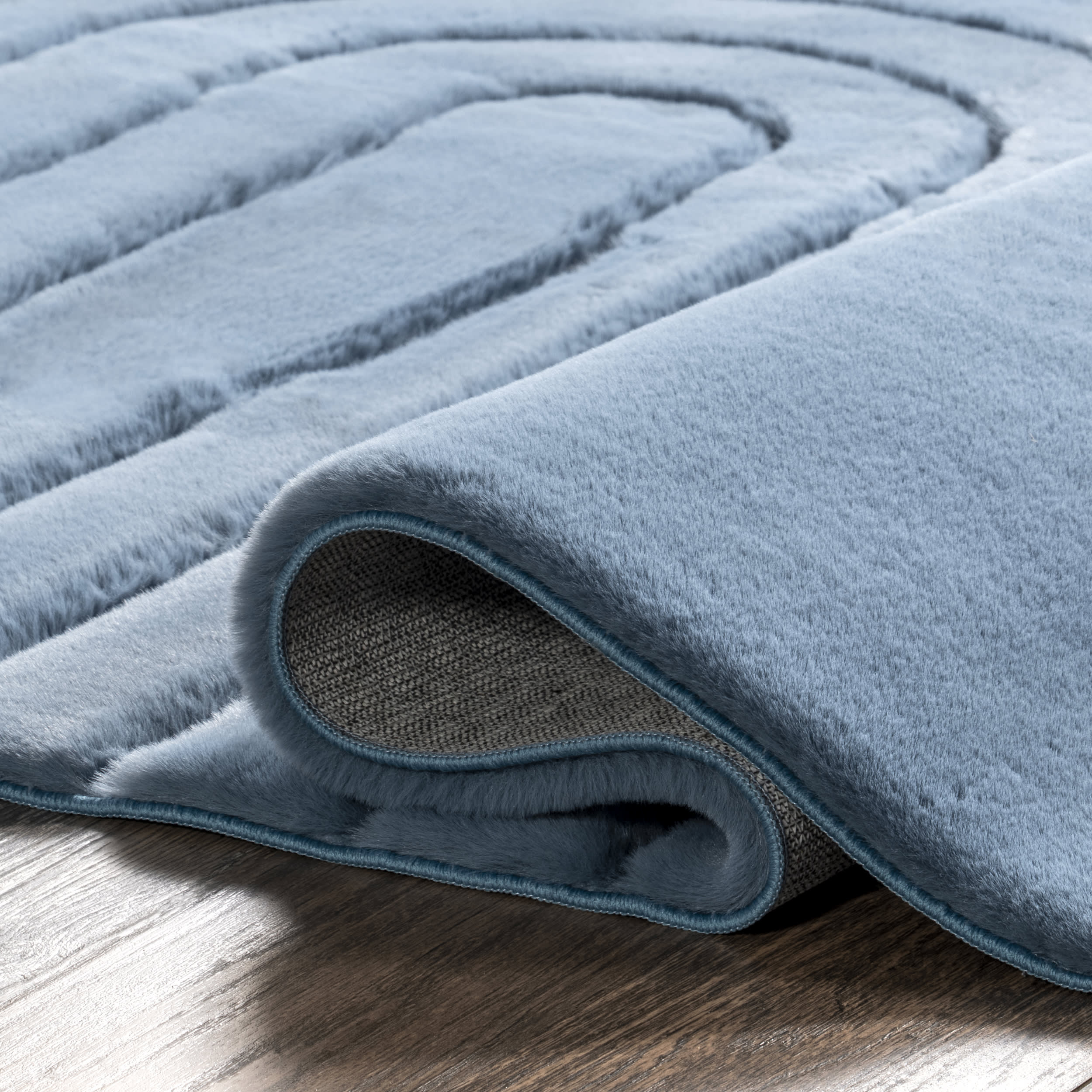 Tracie Arc Plush Cloud Washable Rug | Blue