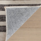 Mauzi Modern Striped Washable Rug | Rust
