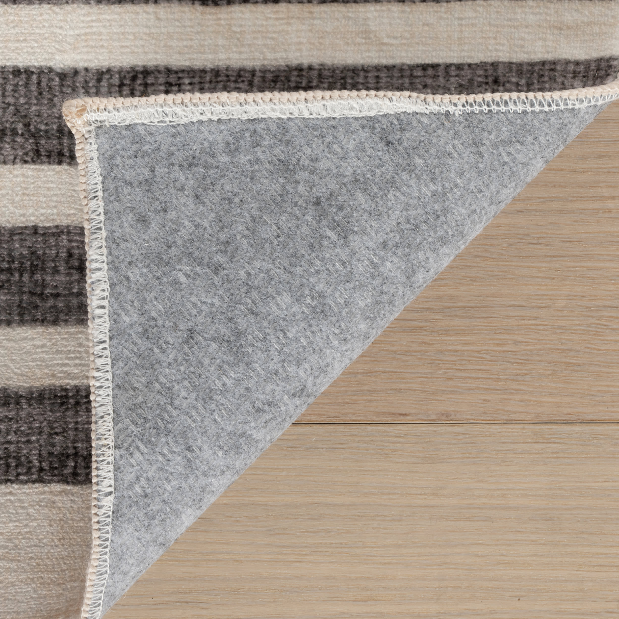 Mauzi Modern Striped Washable Rug | Rust