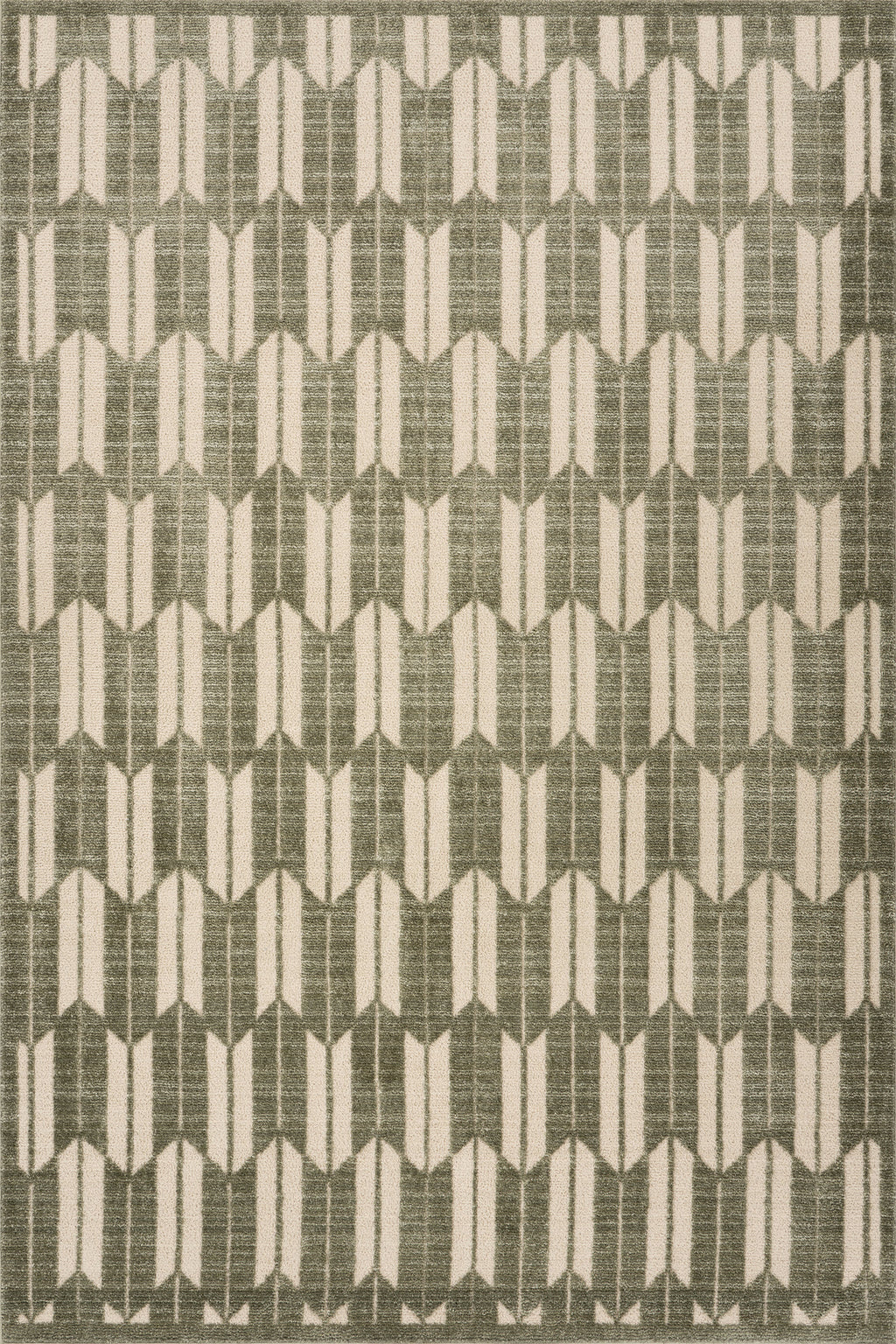 Suba Transitional Geometric Rug | Green