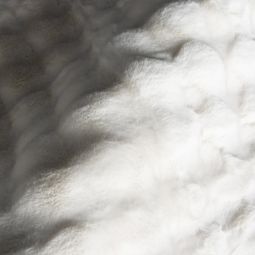 Ivana Checkered Plush Cloud Washable Rug | Off White