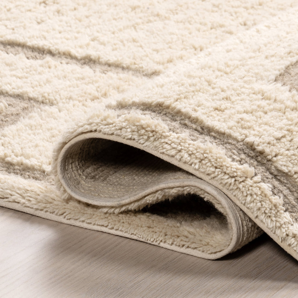 Anita Geometric Wool Washable Rug | Ivory