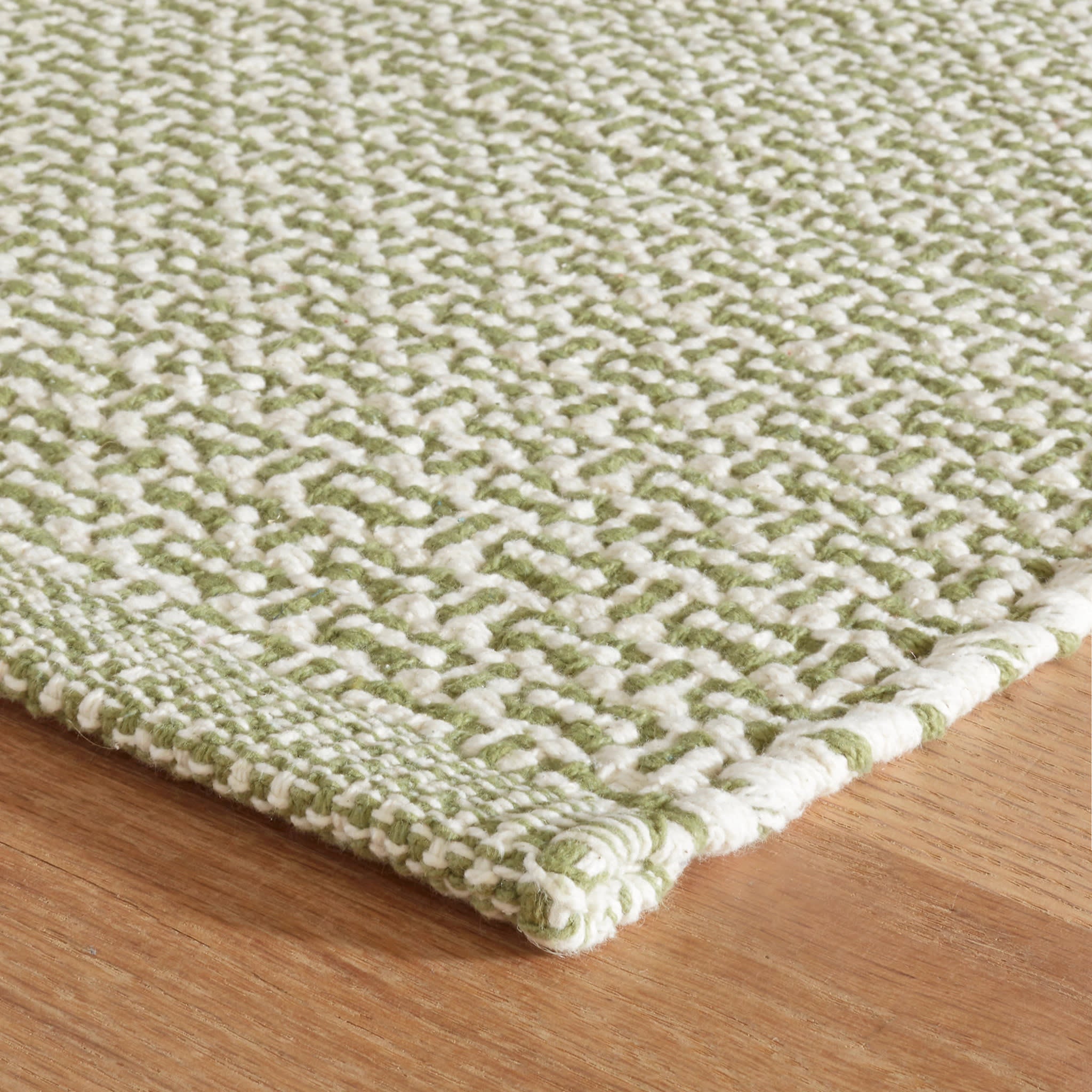 Miss Muffet Handwoven Cotton Rug | Olive