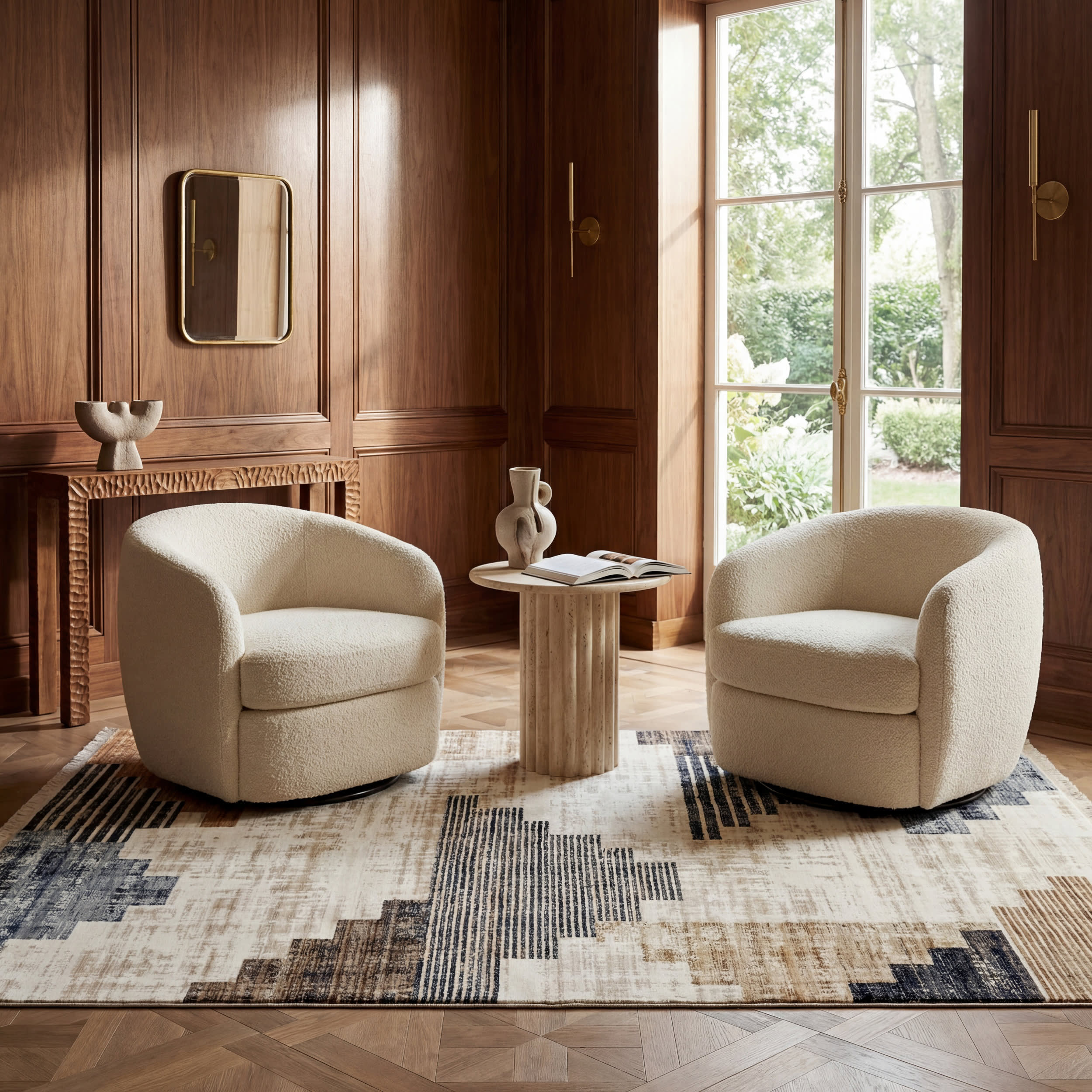 Tani Vintage Blocks Rug | Navy Secondary image