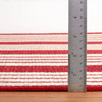 Abby Ticking Machine Washable Rug | Red