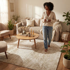 Washable Solid Shag Rug | Cream