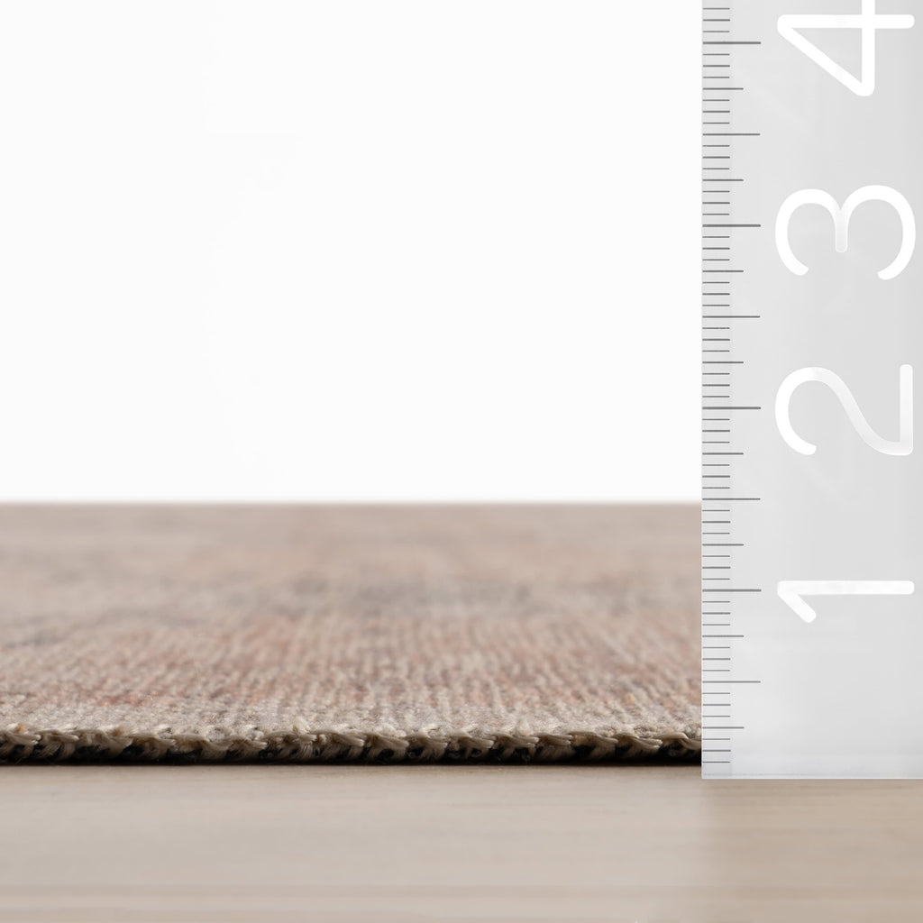 Sahi Traditional Diamond Washable Rug | Peach