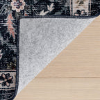 Calari Floral and Paisley Washable Rug | Navy