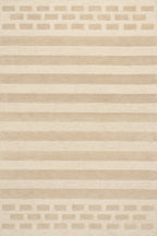 Hazel Bohemian Striped Wool Rug | Ivory